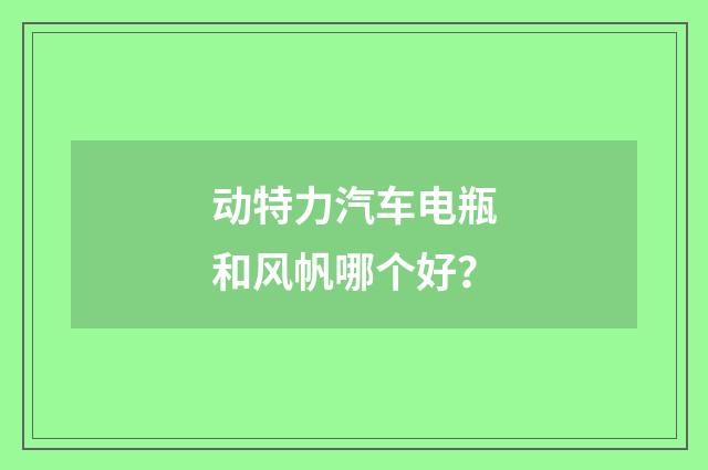 动特力汽车电瓶和风帆哪个好？