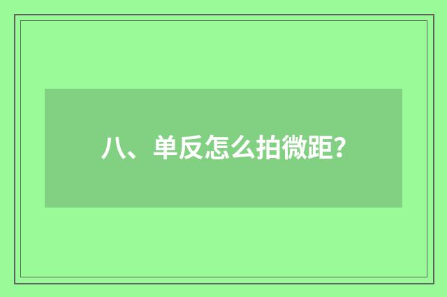 八、单反怎么拍微距?
