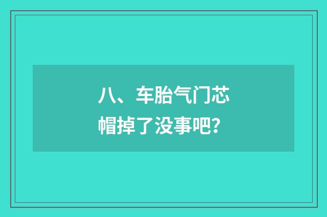 八、车胎气门芯帽掉了没事吧?