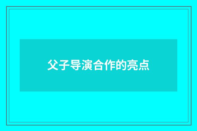 父子导演合作的亮点