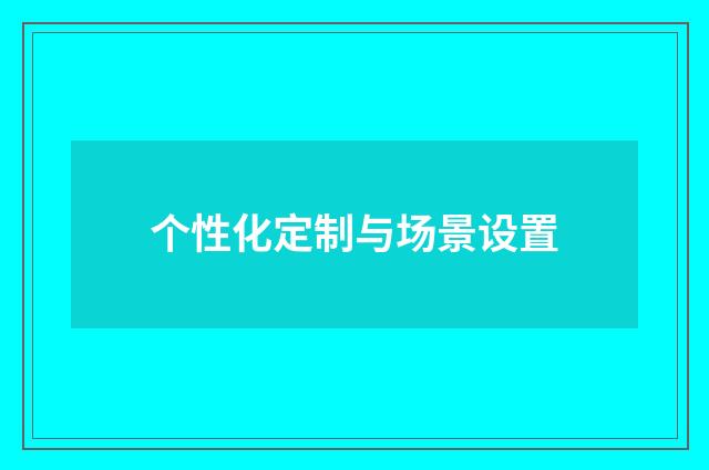 个性化定制与场景设置