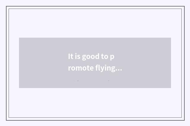 It is good to promote flying science and technology not?