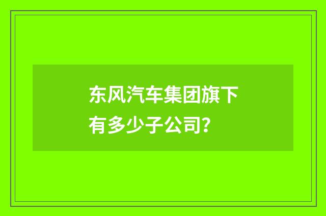 东风汽车集团旗下有多少子公司?