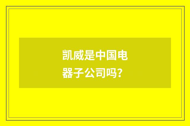 凯威是中国电器子公司吗?