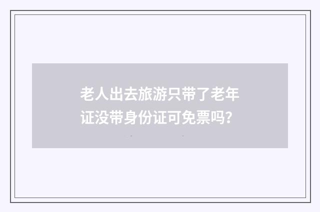 老人出去旅游只带了老年证没带身份证可免票吗?