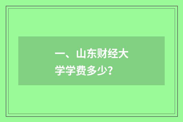 一、山东财经大学学费多少?