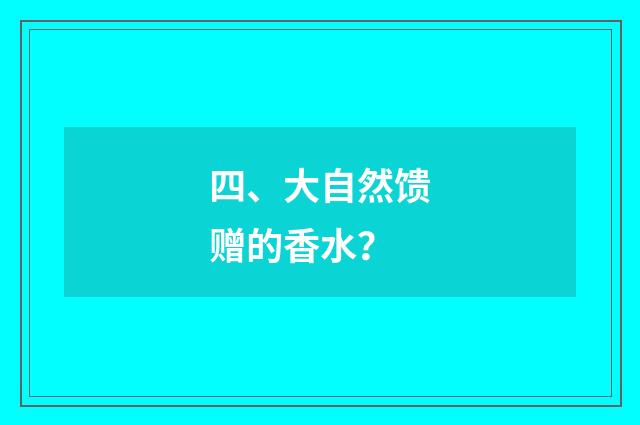 四、大自然馈赠的香水?