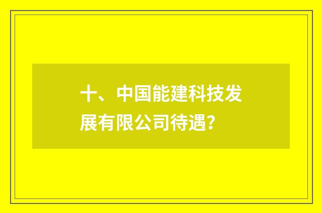 十、中国能建科技发展有限公司待遇？