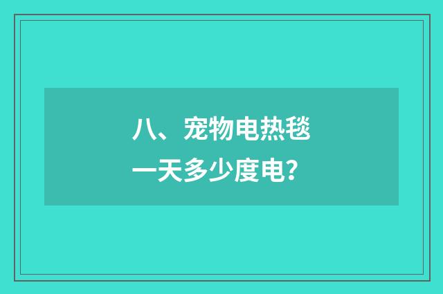 八、宠物电热毯一天多少度电?