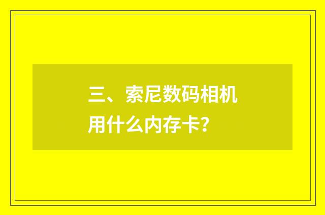 三、索尼数码相机用什么内存卡?
