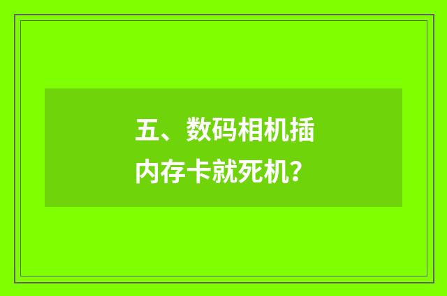 五、数码相机插内存卡就死机?