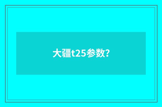 大疆t25参数？
