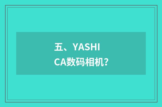 五、YASHICA数码相机?