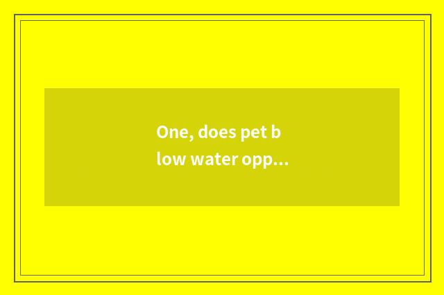 One, does pet blow water opportunity is that sign good?