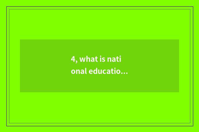 4, what is national education plan?