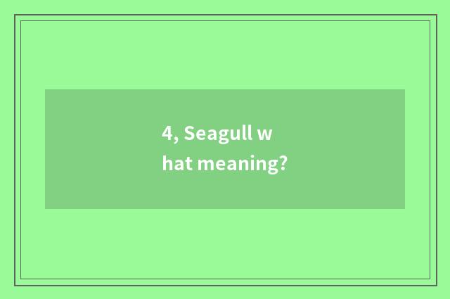 4, Seagull what meaning?