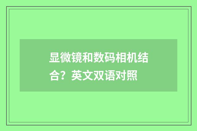 显微镜和数码相机结合?英文双语对照