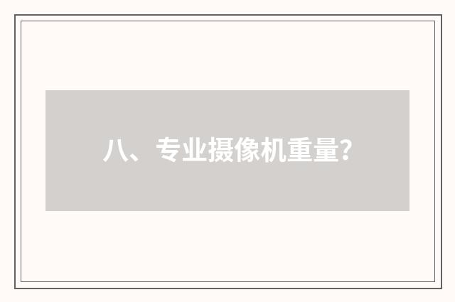 八、专业摄像机重量？