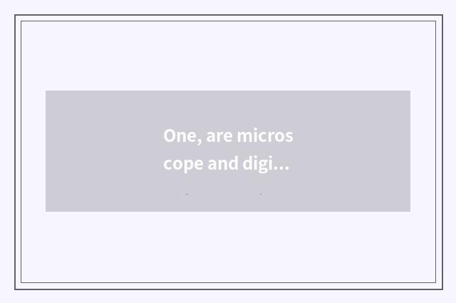 One, are microscope and digital camera united in wedlock?