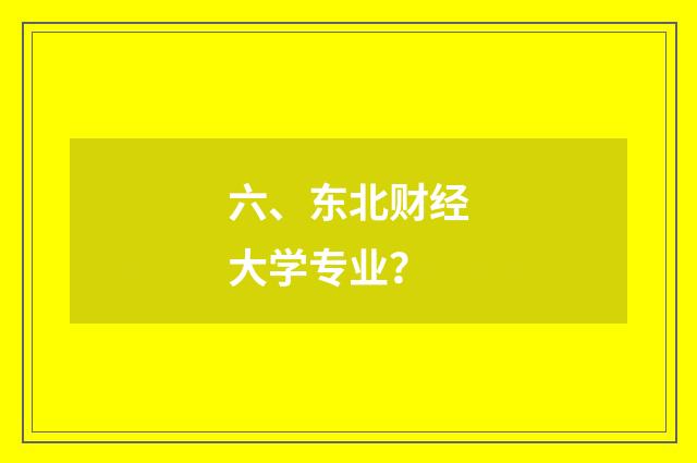 六、东北财经大学专业？
