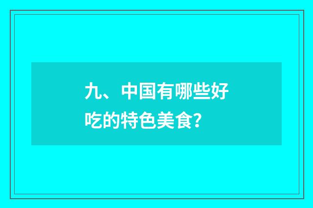 九、中国有哪些好吃的特色美食?
