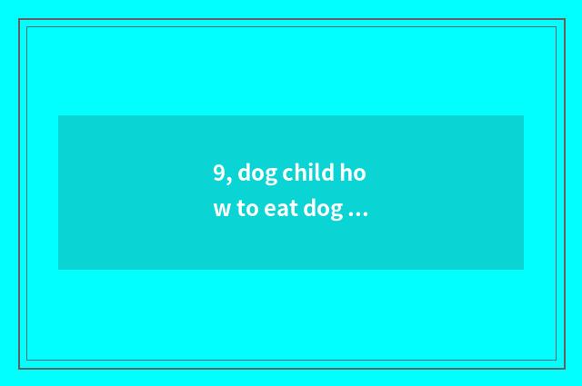 9, dog child how to eat dog food to do?