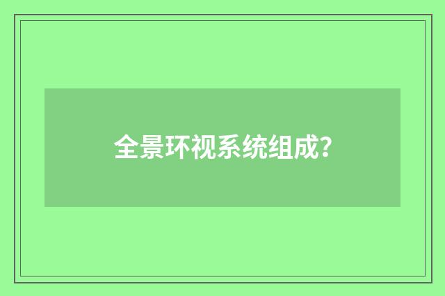 全景环视系统组成?