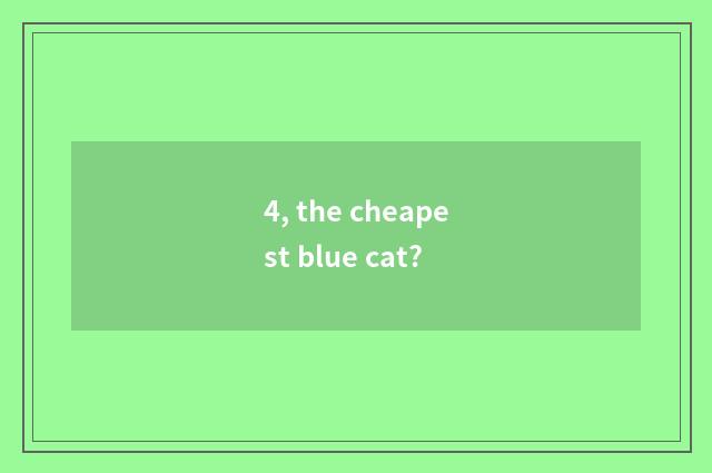 4, the cheapest blue cat?