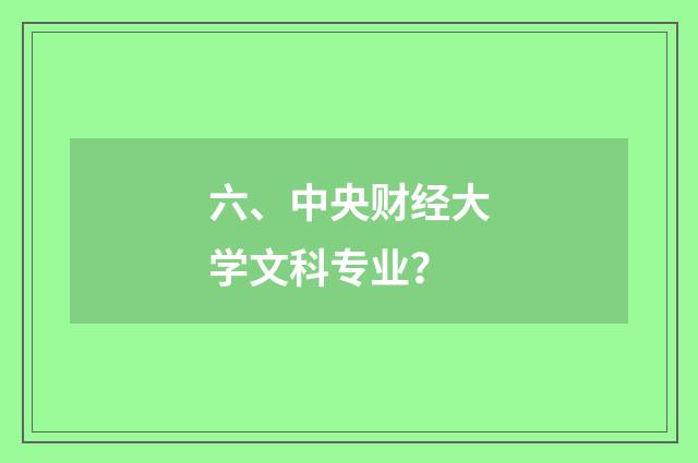 六、中央财经大学文科专业？