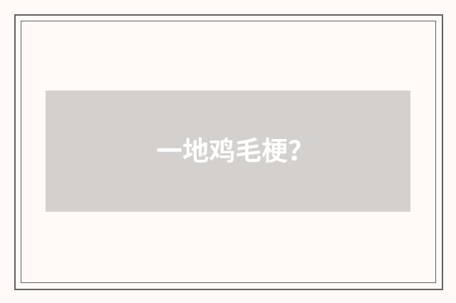 一地鸡毛梗?