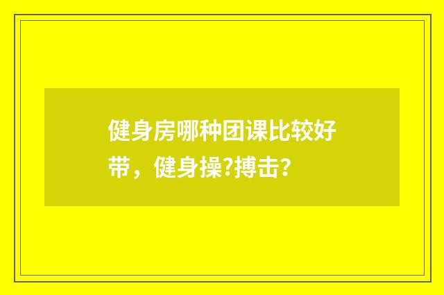 健身房哪种团课比较好带,健身操?搏击?