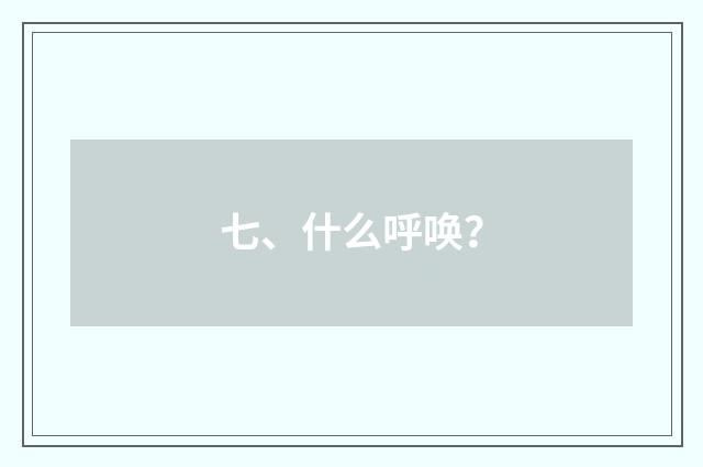 七、什么呼唤？
