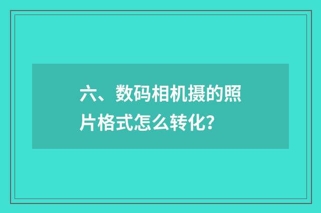 六、数码相机摄的照片格式怎么转化?