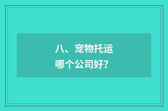 八、宠物托运哪个公司好?