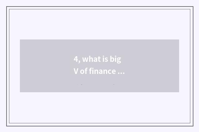 4, what is big V of finance and economics?