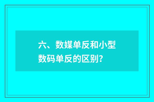 六、数媒单反和小型数码单反的区别?