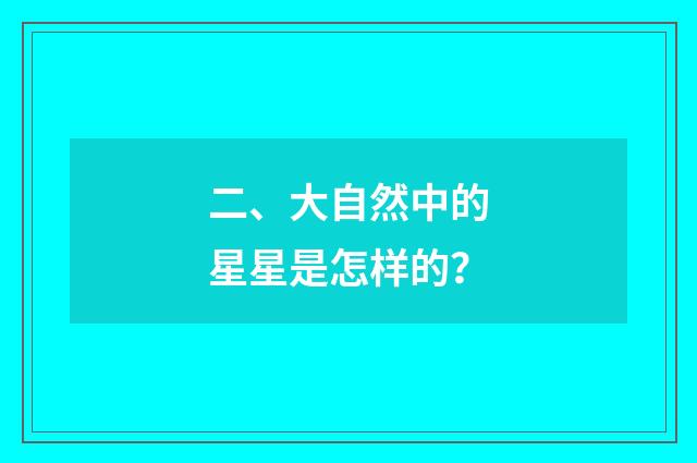 二、大自然中的星星是怎样的?