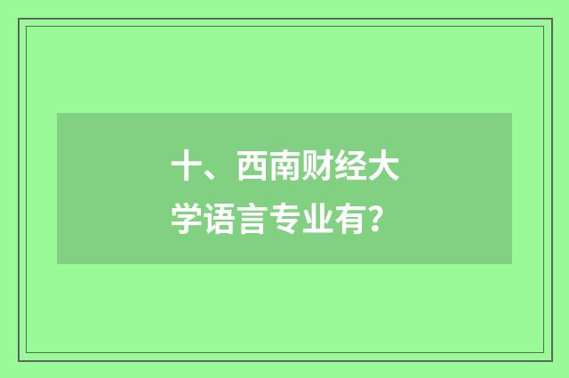十、西南财经大学语言专业有？