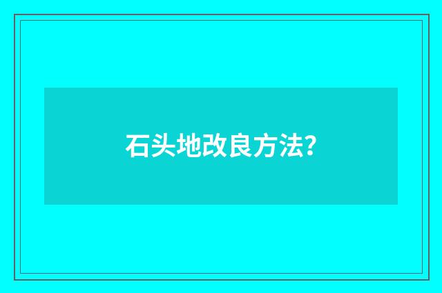 石头地改良方法?