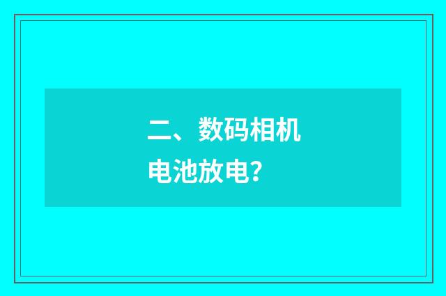 二、数码相机电池放电？
