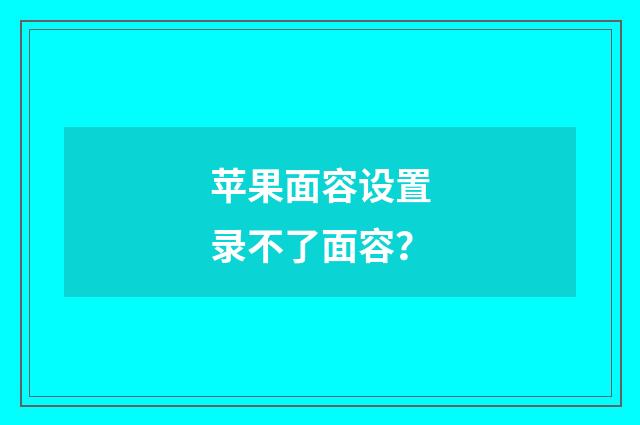 苹果面容设置录不了面容?