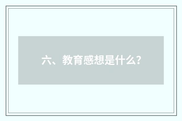 六、教育感想是什么?
