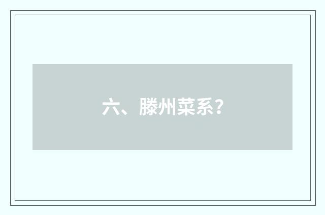 六、滕州菜系？