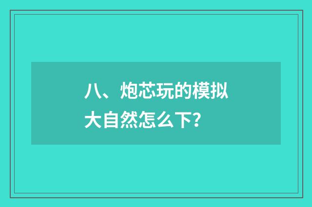 八、炮芯玩的模拟大自然怎么下?