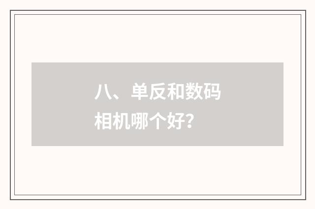 八、单反和数码相机哪个好?