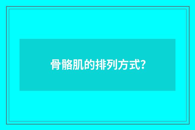 骨骼肌的排列方式?