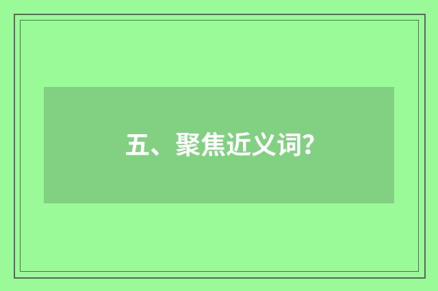 五、聚焦近义词?
