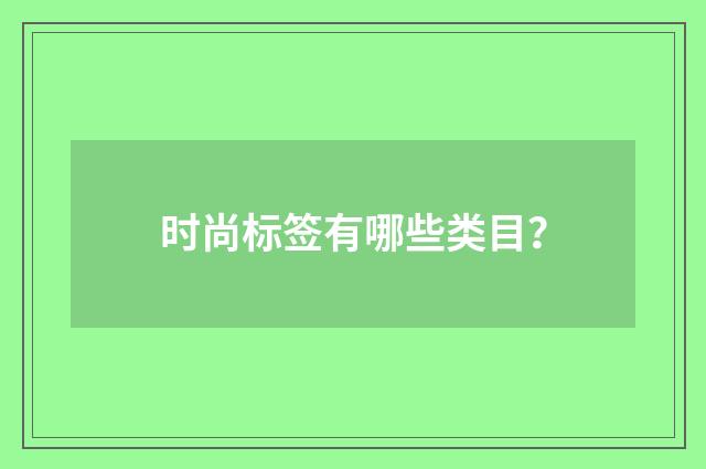 时尚标签有哪些类目?