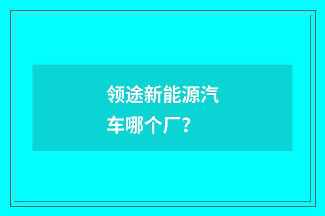 领途新能源汽车哪个厂?