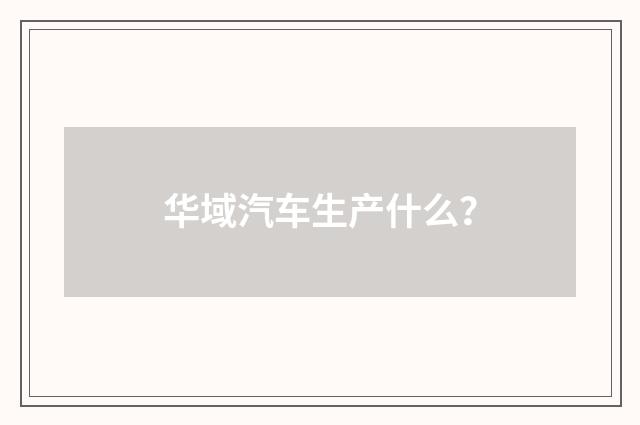 华域汽车生产什么？